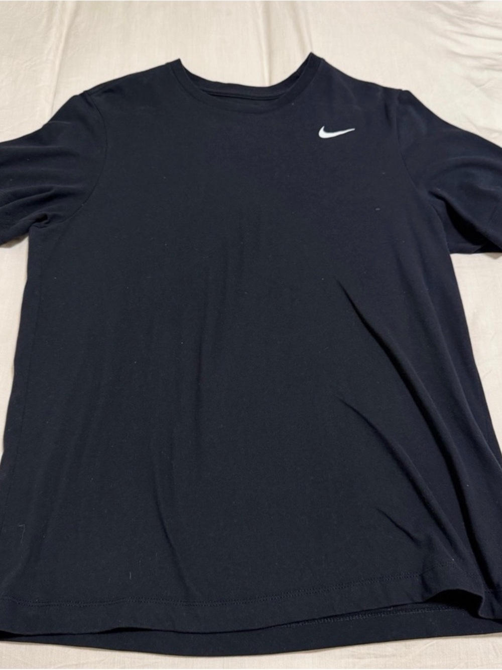 Nike Men’s Black Crew Short-Sleeve T-Shirt with White Swoosh